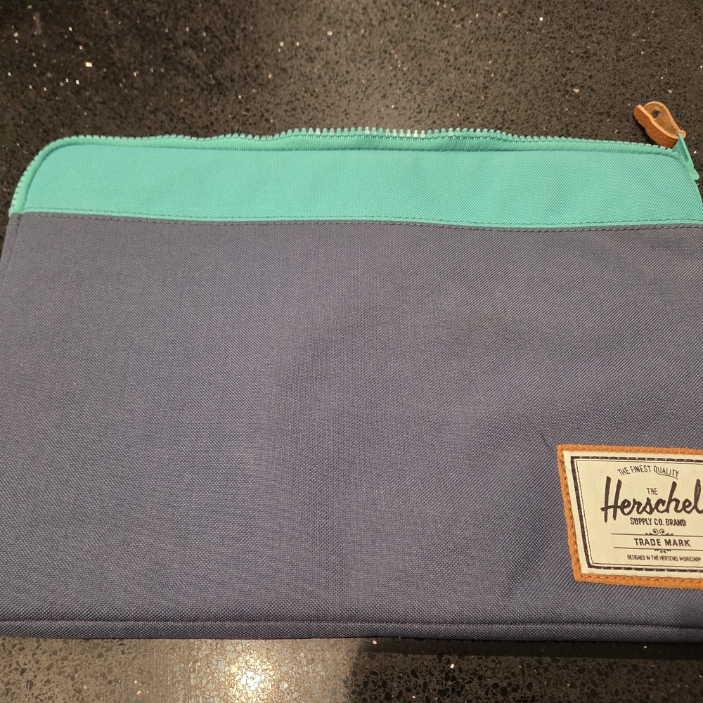 Herschel Supply Company Teal and Gray Pouch
